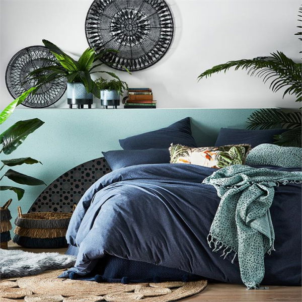Home Republic Ultra Soft Jersey Quilt Cover Denim By Adairs (Denim Double Quilt Cover)