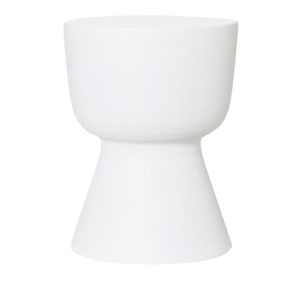 Mark Tuckey White Side Table Metal Egg Cup