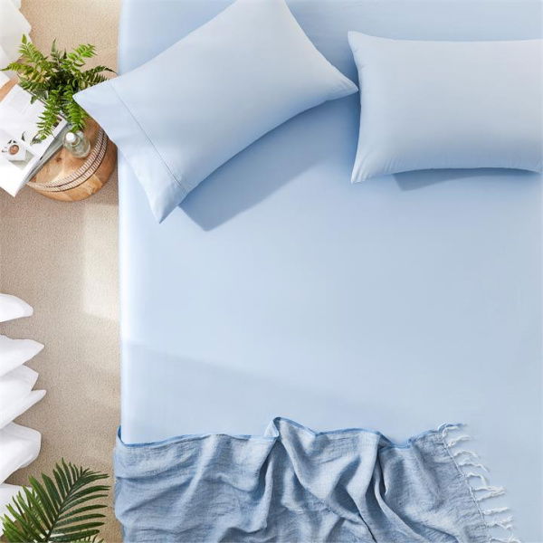 Worlds Softest Cotton Sheets Worlds Softest Cotton Sea Blue Sheet Separates By Adairs (Blue Single)