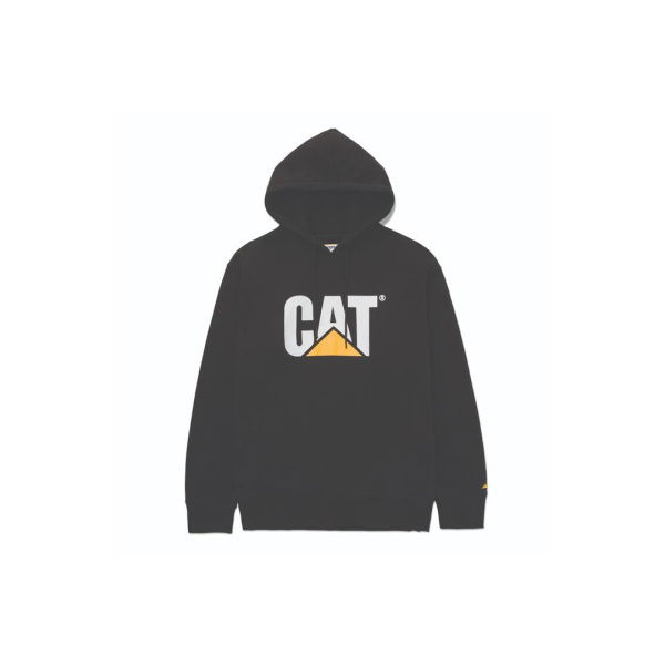 Caterpillar Cat Logo Oversized Pullover Hoodie Mens Pitch Black-Trademark