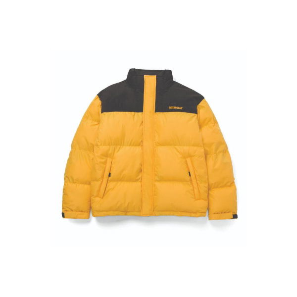 Caterpillar Heavyweight Insulated Puffer Jacket Mens Yellow