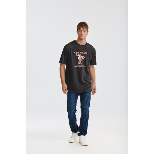 Caterpillar Street Vibes Graphic Tee 5 Mens Washed Black