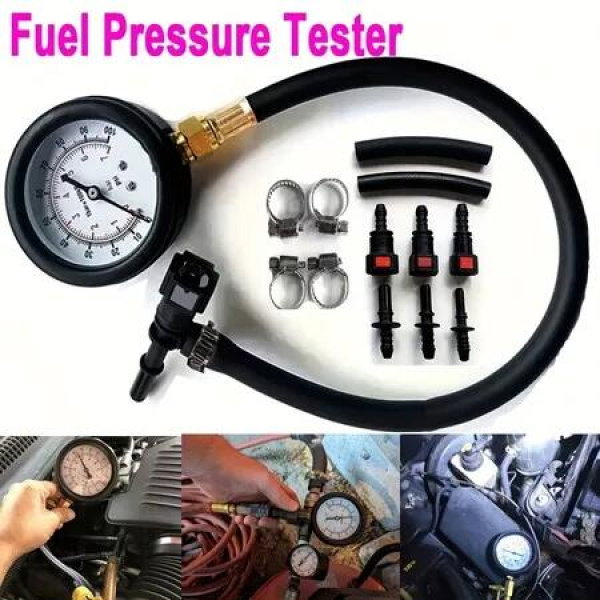 0-100Psi Fuel Pressure Test Kit,Injection Pump Tester Gauge Set For Car Motorcycle Truck,Automotive Engine Diagnostic Tools