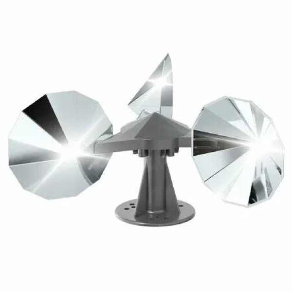 1 Pack Bird Deterrent Reflective Spinning Reflector with Plastic Base, Keep Pigeons Woodpeckers Sparrows Away for Outdoor Boats Roofs Patio Gardens