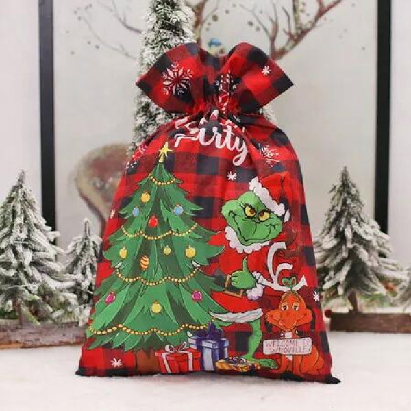 1 Pack Christmas Santa Sack Large Christmas Gift Bag, Reusable Santa Drawstring Gift Bags for Christmas Party