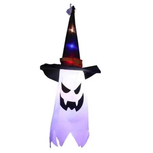 1 Pack Colorful Light Halloween LED Light Ghost Witch Hat Horror Atmosphere Decor for Haunted House Creative Halloween