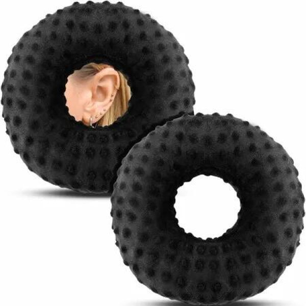 1 Pack Ear Piercing Donut Pillow with Hole, Side Sleeper Ear Support Cushion, Pressure Relief Sleep Ear Guard for Piercing Recovery (Black)