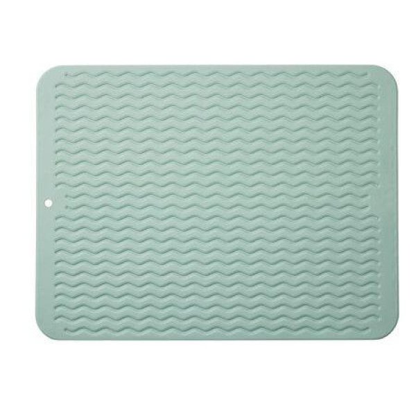 1 pack Green 30*40cm Silicone Dish Drying Mat for Multiple Usage,Easy clean,Eco-friendly,Heat-resistant,for Counter,Sink,Refrigerator or Drawer liner