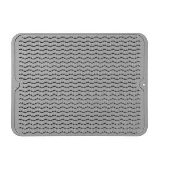 1 pack Grey 30*40cm Silicone Dish Drying Mat for Multiple Usage,Easy clean,Eco-friendly,Heat-resistant,for Counter,Sink,Refrigerator or Drawer liner