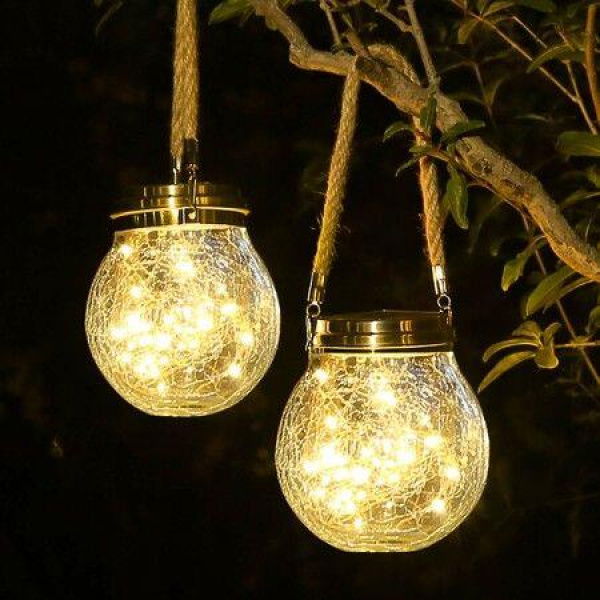 1 Pack Outdoor Hanging Solar Lantern With 30 Waterproof LEDs For Garden Patio Decorations Outdoor Decorative Outdoor (Warm Light)