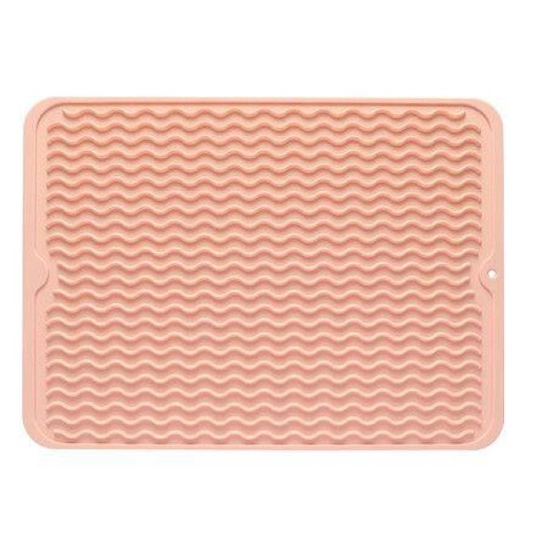 1 pack Pink 30*40cm Silicone Dish Drying Mat for Multiple Usage,Easy clean,Eco-friendly,Heat-resistant,for Counter,Sink,Refrigerator or Drawer liner