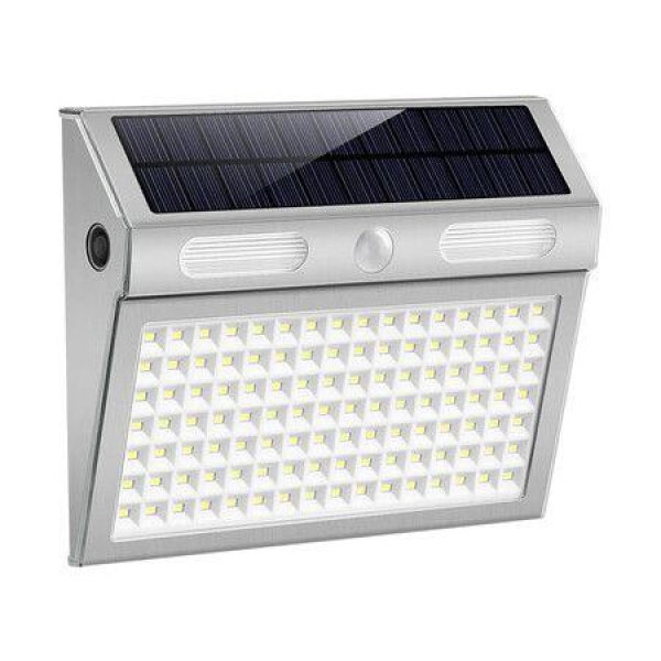 1 Pack Solar Wall Lights Outdoor with Motion Sensor, 112 LEDs, 4 modes, 2200mAh battery, 150Degree sensing angle and 5m to 8m detection range