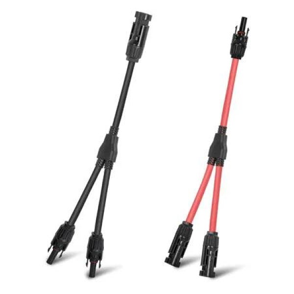 1 Pair Connectors Y Branch Parallel Adapter Cable Wire Plug Tool Kit for Solar Panel
