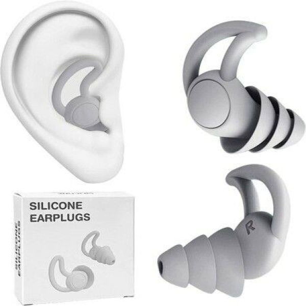 1 Pair Ear Plugs For Sleeping Noise CancellingNoise Cancelling Plugs Work TravelGrey