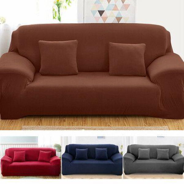 1 Seater Elastic Sofa Cover Universal Pure Color Chair Seat Protector Couch Case Stretch Slipcover Decorations Coffee