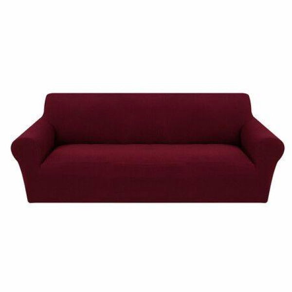 1 Seater Elastic Sofa Cover Universal Pure Color Chair Seat Protector Stretch Slipcover Couch Case Home Office Furniture Decoration Red