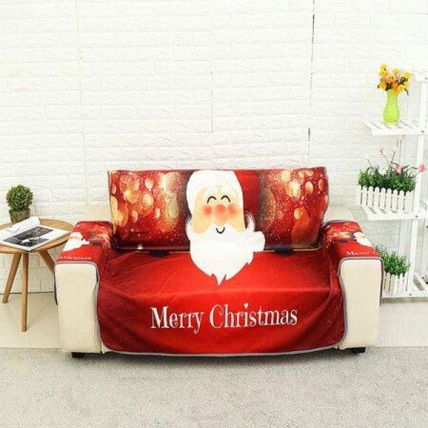 1 Seater Sofa Mat Red Santa Claus Sofa Cover Pet Kid Seat Protector Chair Protective Mat Slipcover Home Office Furniture Decoration