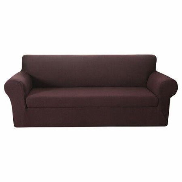 1 Seater Velvet Sofa Cover Pure Color Elastic Chair Seat Protector Couch Case Stretch Slipcover Decorations Coffee