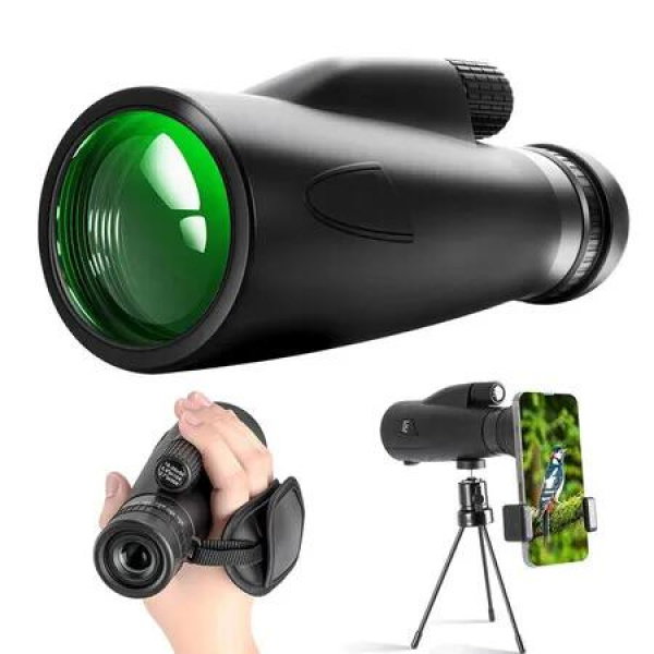 10-30x50 High Powered Zoom Monocular Telescope with Phone Holder and Tripod, FMC AND BAK4 Prism, Gifts for Fathers Day, Christmas