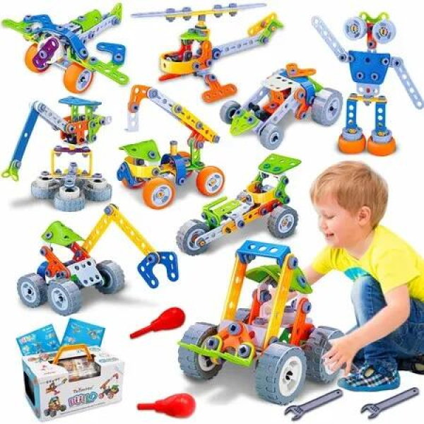 10 in 1 STEM Toys for Boy Girl Birthday Gifts Building Toys Stem Kits Activities for Kids Educational Learning Boy Toys Age 3+ Engineering Creative Games