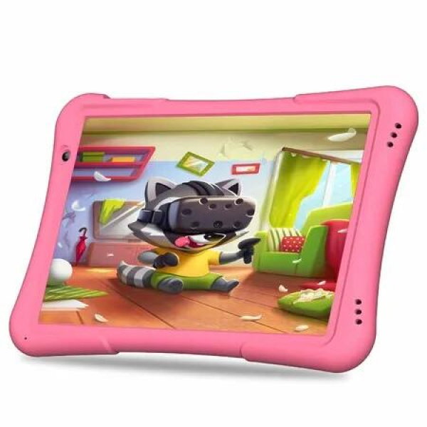10 inch Kids Tablet Android 14 with 4GB RAM,32GB ROM, Large HD IPS Display,WiFi 6,Dual Camera,Bluetooth Tablets for Kids Ages 3-7(Pink)