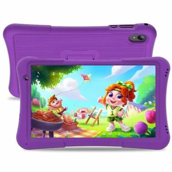 10 inch Kids Tablet Android 14 with 4GB RAM,32GB ROM, Large HD IPS Display,WiFi 6,Dual Camera,Bluetooth Tablets for Kids Ages 3-7(Purple)