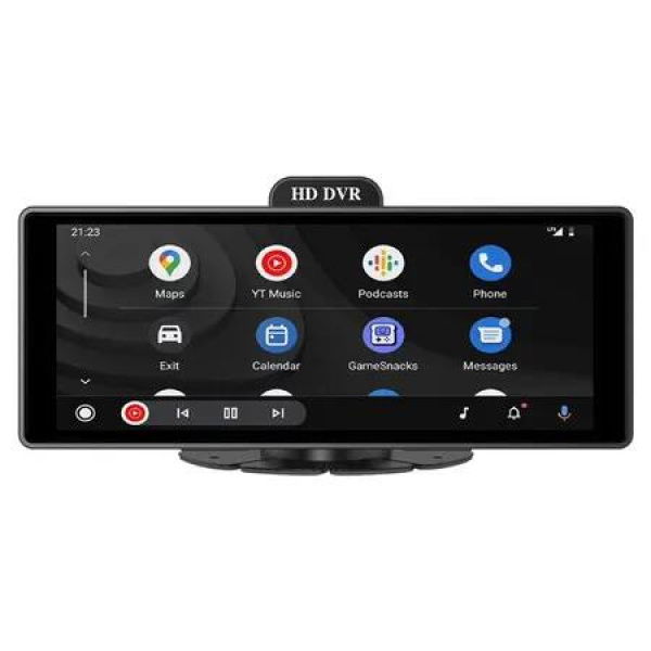 10 inch Touch Panel Dash Cam Wireless Carplay and Android Auto Mirror Link WiFi Bluetooth FM AUX TF Car Monitor HD 4K 1080P (TF Memory Card is Not Included)