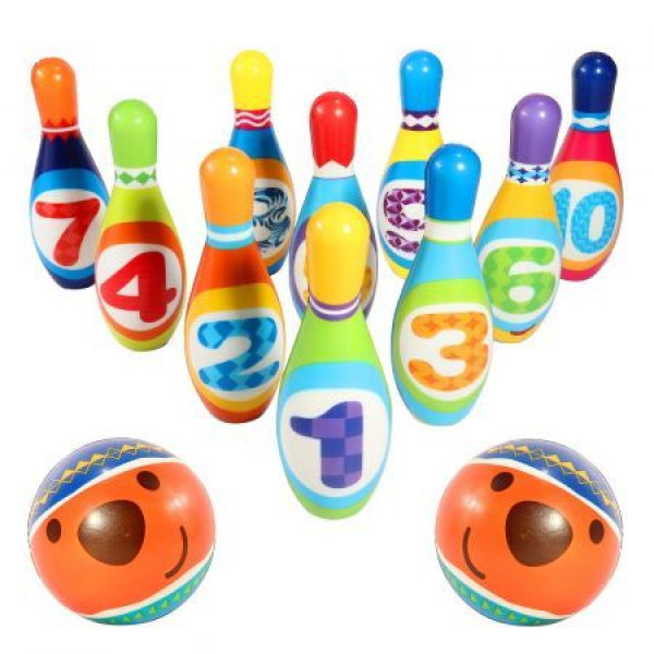 10 Multicolor Soft Foam Bowling Pins Early Learning Educational