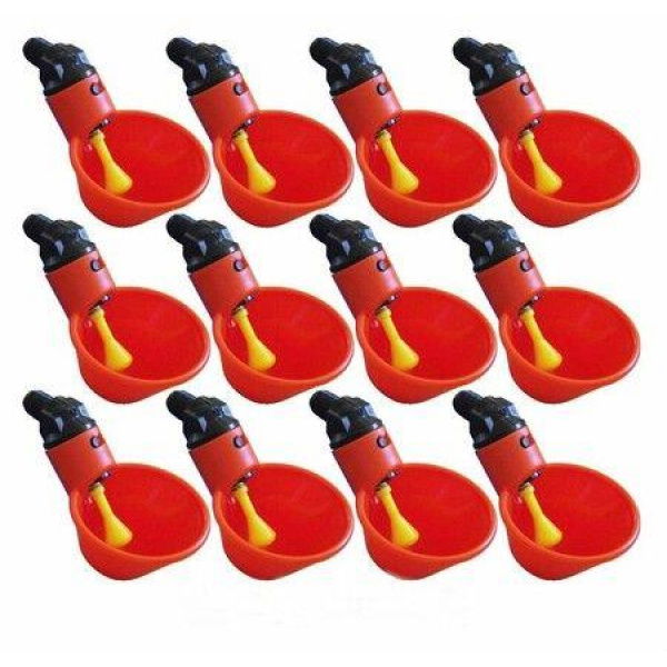 10-Pack Automatic Chicken Waterer Cups Poultry Water Feeder Kit Suitable for Chicks Duck Goose Turkey and Bunny