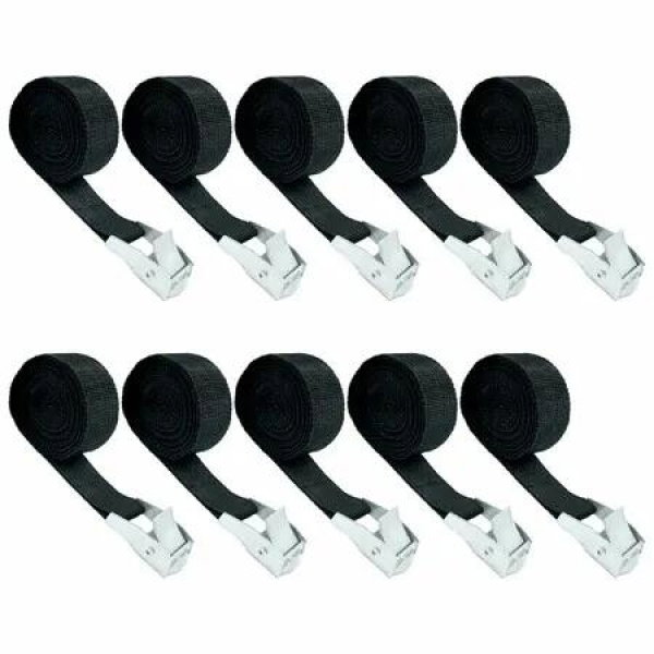 10 Pack Cam Buckle Straps,2M Adjustable Tie Downs for Moving House,Furniture & Cargo,Heavy Duty Lashing Straps for Roof Rack,Bike & Trailer