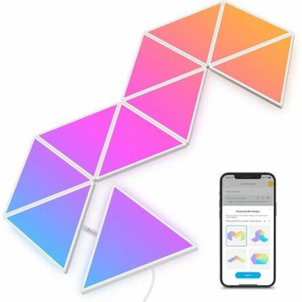 10 Pack-Govee Triangle Light Panels,RGBIC Glide Wall Light, Multicolor Effects,Music Sync,DIY Design, Smart APP Control,Works with Alexa & Google Assistant