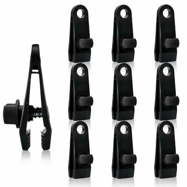 10 Pack Heavy Duty Tarp Clips Lock Grip Tarpaulin Clamps Reusable Plastic Tent Awning Canopy Clips For Camping Garden Farm
