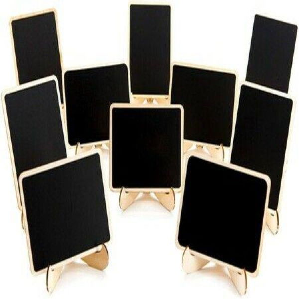 10 Pack Mini Chalkboards Signs With Easel Stand Small Rectangle Chalkboards Blackboard Wood Place Cards For Weddings Birthday Parties Message Board Signs And Event Decoration