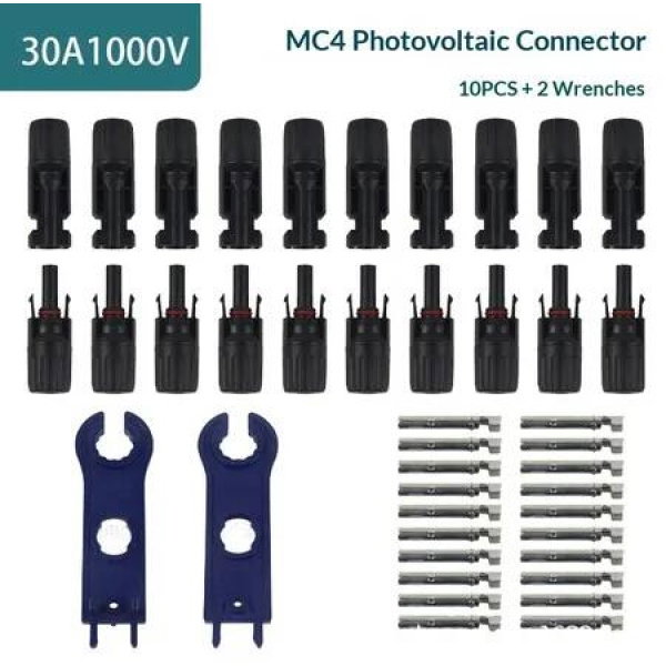 10 Pairs Solar Plugs Solar Panel Plugs MC4 Male Female Connectors for Solar Panel Systems