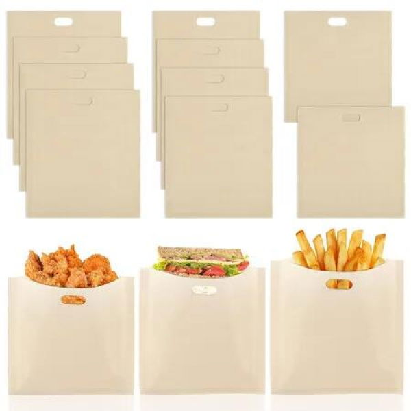 10 Pcs Baking Bread Bags Teflon Grilling Bags High-Temperature Resistant Convenient Packaging High Temperature Resistant Teflon Bags