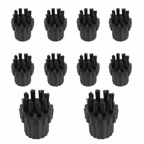 10 Piece Steam Cleaner Brush Head Set Nylon Bristle Replacement Brushes For Tiles Grout Corners Windows And Sinks