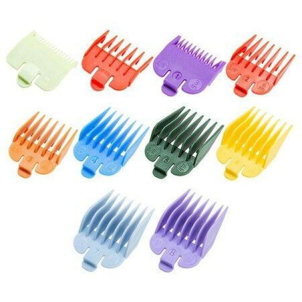 10 Professional Hair Clipper Guards Cutting Guides Compatible with Most Wahl Clippers with Organizer, Color Coded Clipper Combs Replacement