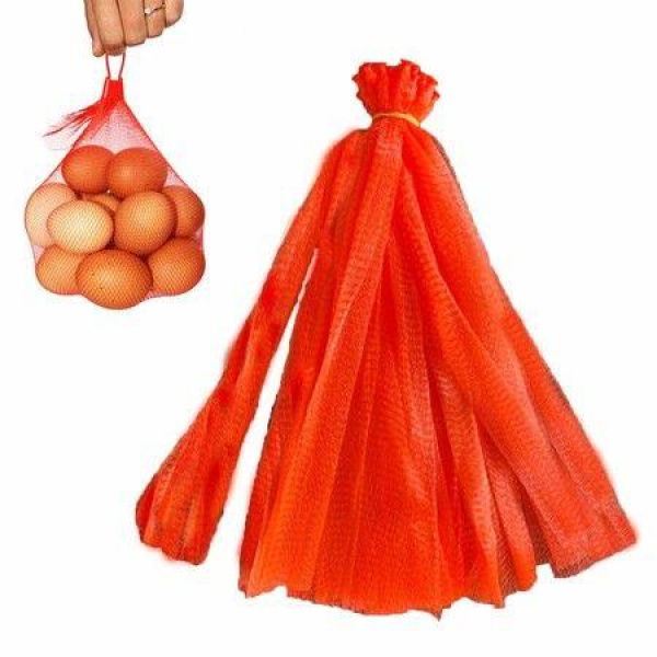 100 Pack Reusable Nylon Mesh Bags 20 Inch Red Produce Storage Toy Vegetable Seafood Grocery Storage Poly Bags