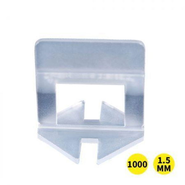1000x 1.5mm Tile Leveling System Clips Leveling Spacer Tiling Tool Floor Wall