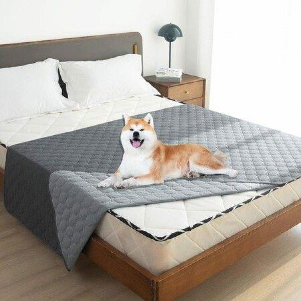 100*130cm-Dark Grey-Waterproof & Non-Slip Dog Bed Cover and Pet Blanket Sofa Pet Bed Mat ï¼Œcar Incontinence Mattress Protectors Furniture Couch Cover