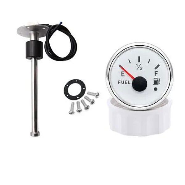 100mm 240-33ohms Fuel Level Sensor Sender+White 52mm Fuel Level Gauge for Boat Car Truck ATV