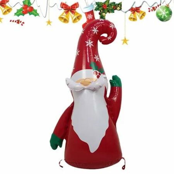 107cm PVC Inflatable Gingerbread Man Gnome Christmas Xmas Blow up Ornaments Holiday Blow Ball Yard Outdoor Lawn Porch Decorations Birthday Gift