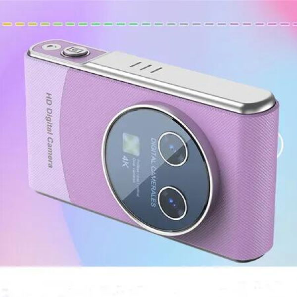 1080P Digital Camera, 3.0 Inch Screen, Built in Fill Light, Compact Travel Video Camera with 32 GB Card (Purple)