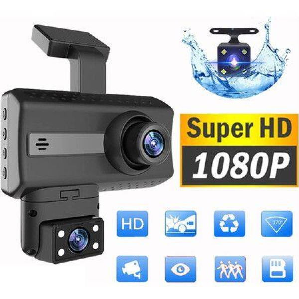 1080p FHD Dash Cam For Cars Mini Screen Dual Car Dash Camera 3.5-inch Screen.