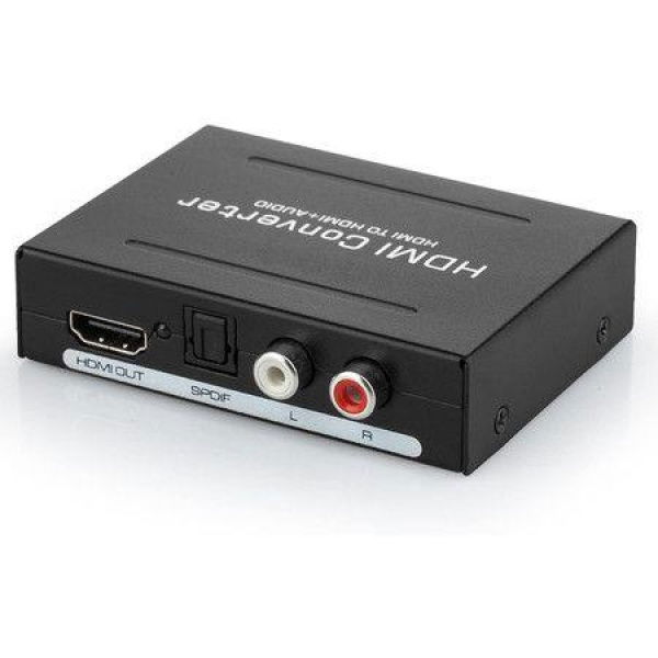 Please Correct Grammar And Spelling Without Comment Or Explanation: 1080p HDMI Audio Extractor HDMI To HDMI + Optical Toslink (SPDIF) + RCA (L/R) Stereo Analog Outputs Video Audio Splitter Converter.