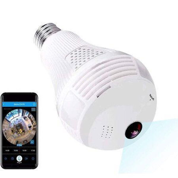 1080p Home WiFi Light Camera 2MP LED IP Camera Panoramic Home Surveillance Cameras Motion Detection Night Vision Alarm