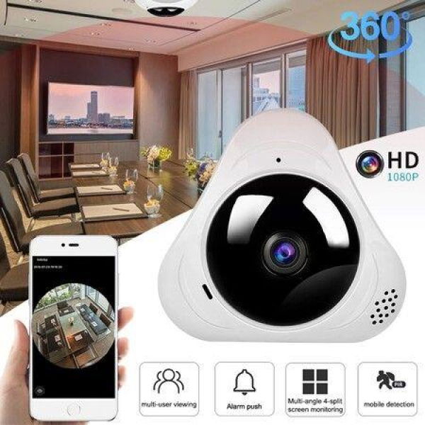 1080p IP Camera 360° WiFi Camera Panoramic Night Vision Voice Audio/Motion Detector Wireless HD Home Security Monitor Camera.