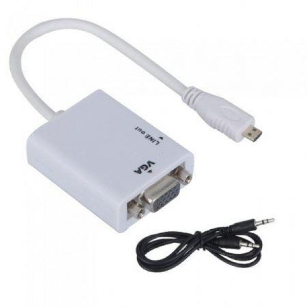 1080P Micro HDMI Male To VGA Female Cable Video Converter Adapter HD Conversion Cable With Audio Output
