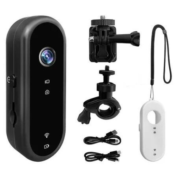 1080P Mini WIFI Action Camera, 128GB Thumb Portable Body Cam Wearable Video Recorder, Helmet Mount for Cycliny and Outdoor Adventures