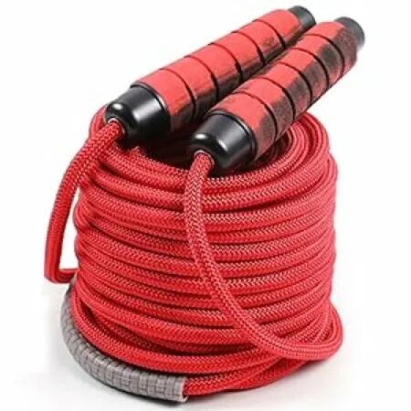 10m Long Jump Rope Double Dutch Adjustable Skipping Ropes with Nylon Braided Core Not Entangled for 6-10 Jumpers